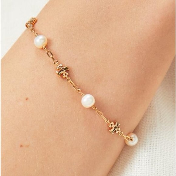 Tory Burch Kira pearl-chain bracelet GOLD - Picture 10 of 10